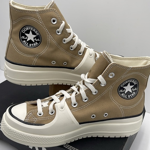 Converse Men’s CTAS CONSTRUCT HI ROASTED/BLACK/EGRET A03876C Platforms Sneakers - Picture 10 of 16